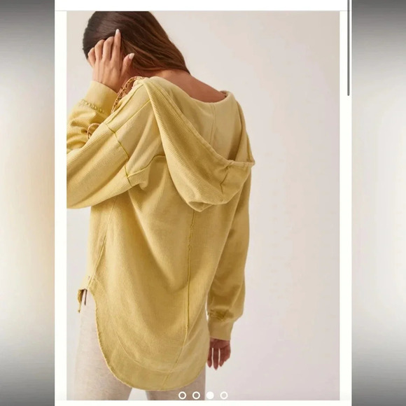 Pilcro Surplice Tunic Hoodie Yellow Size Small - Picture 2 of 8